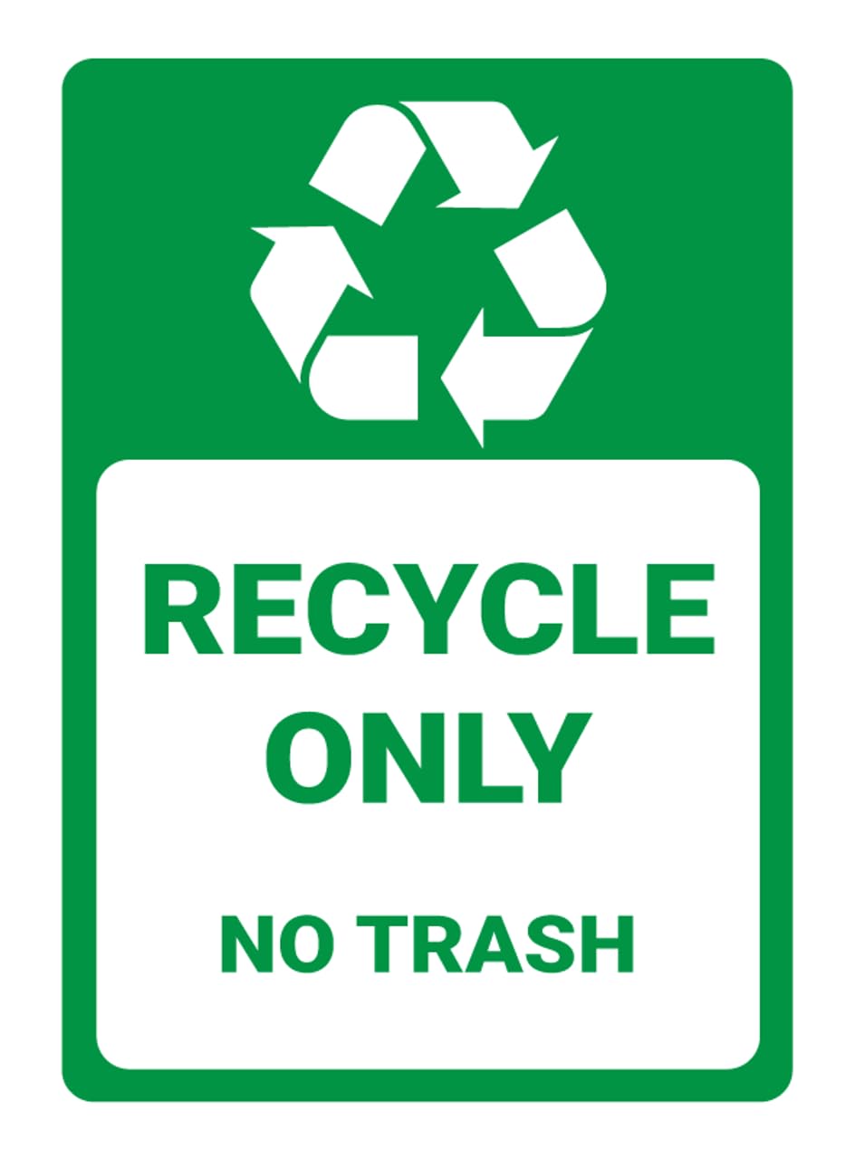 Amazon.com: Recycle Only - No Trash - Wall Sign 8